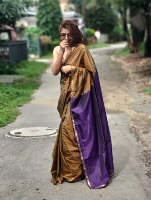 PHOTO 1 GREENISH-GOLD TONE GOTA PATTI DESIGNER SAREE