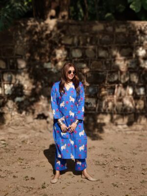 photo 1 नीला Pichwai Cotton Co-ord Set