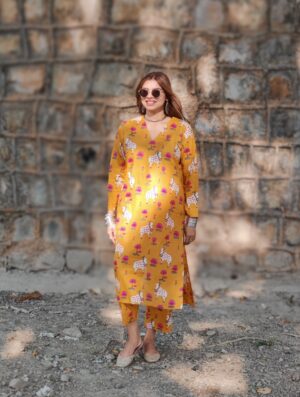 photo 1 Mustard Pichwai Cotton Co-ord Set