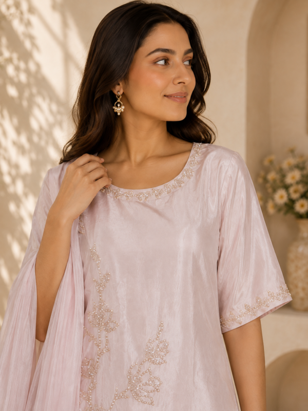 Blush Pink Embroidered Suit