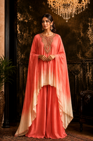 Coral Ombre Kaftan Co-Ord