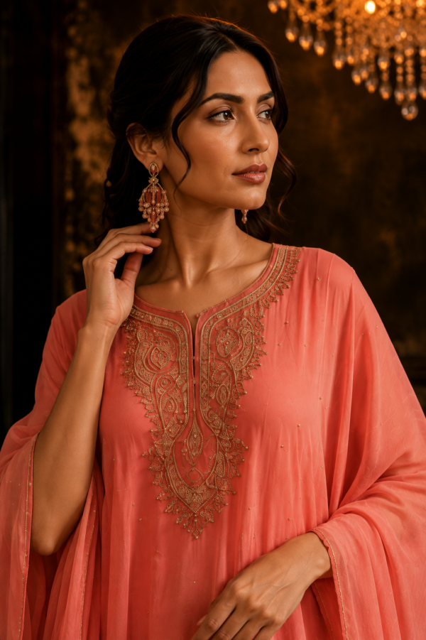 Coral Ombre Kaftan Co-Ord