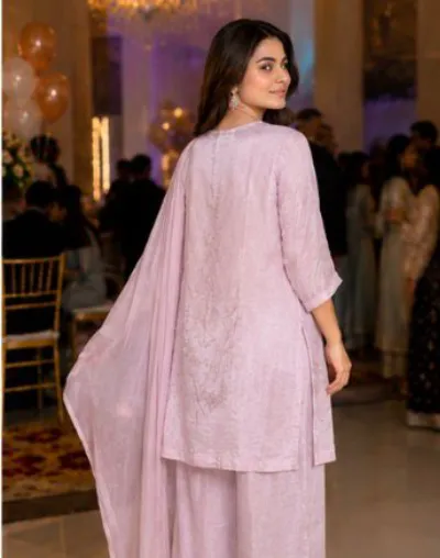 Blush Pink Embroidered Suit
