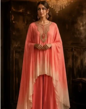 Coral Ombre Kaftan Co-Ord