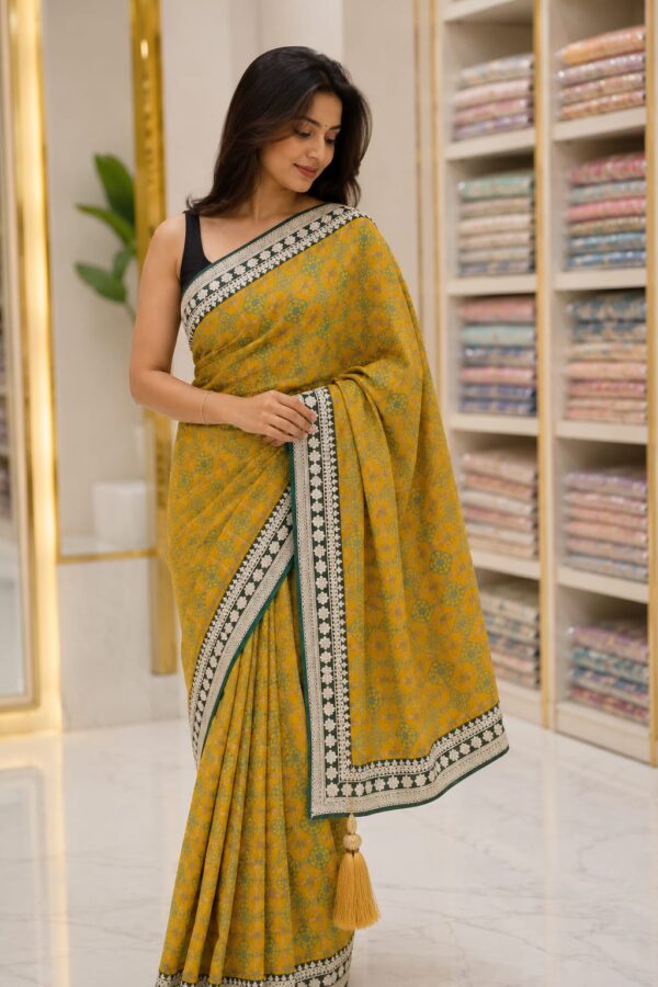 WhatsApp Image 2026-07-23 at 1.16.51 PM Mustard Meadow Bloom Saree