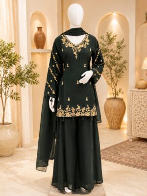 Green Zari Bloom Sharara Set