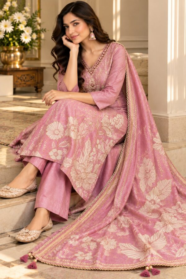 WhatsApp Image 2026-09-30 at 5.05.42 PM (2) Blush Pink Floral Printed Kurta Set with Dupatta