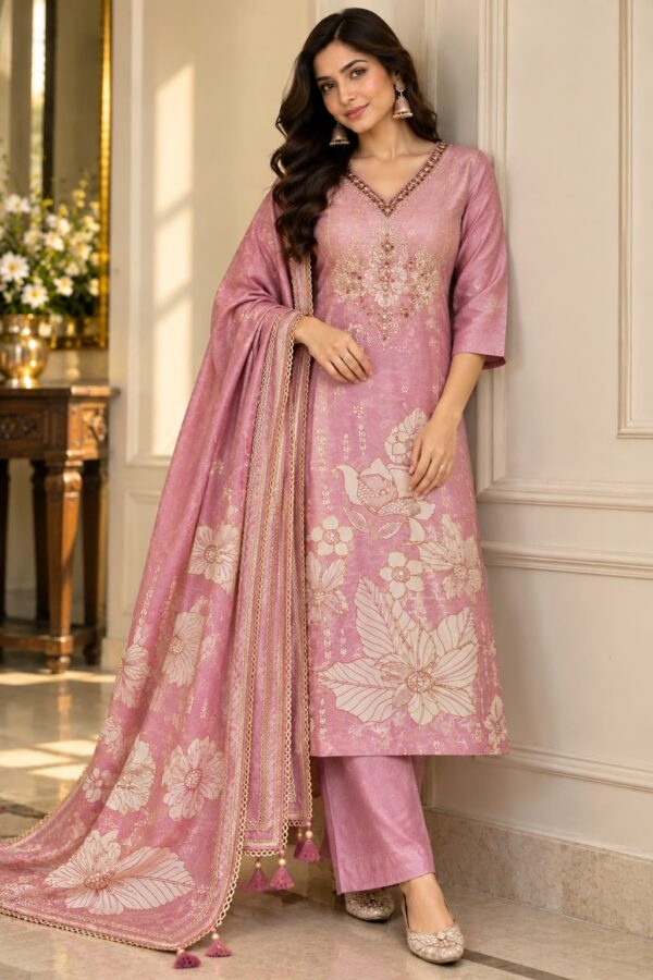 WhatsApp Image 2026-09-30 at 5.05.43 PM Blush Pink Floral Printed Kurta Set with Dupatta