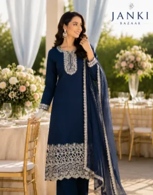Midnight Elegance Embroidered Suit Set