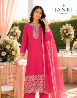 Rosé Bloom Embroidered Suit Set