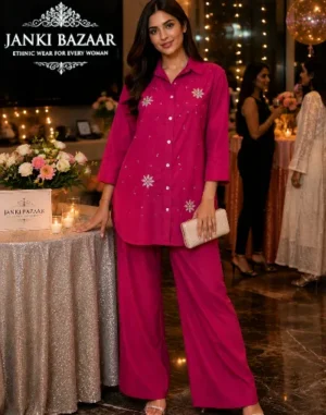 Hot Pink Embellished Co-Ord Set