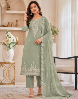 Aqua Blue Embroidered Kurti