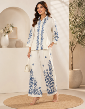 Aqua Blue Embroidered Kurti