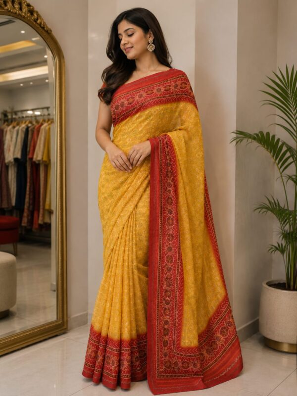 Marigold Heritage Woven Saree