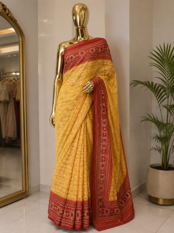 Marigold Heritage Woven Saree
