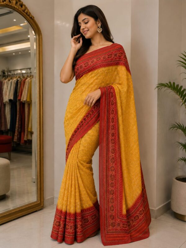 Marigold Heritage Woven Saree