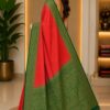 Coral Red Heritage Cotton Saree
