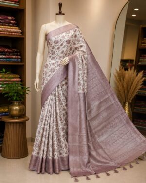 Lavender Bloom Woven Floral Saree