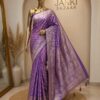 Royal Purple Zari Woven Silk Blend Saree