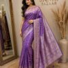 Royal Purple Zari Woven Silk Blend Saree