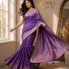 Royal Purple Zari Woven Silk Blend Saree