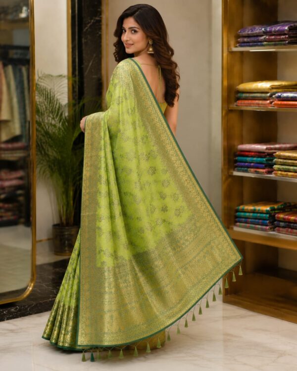 WhatsApp Image 2026-07-24 at 4.06.55 PM (2) Olive Green Zari Woven Silk Blend Saree