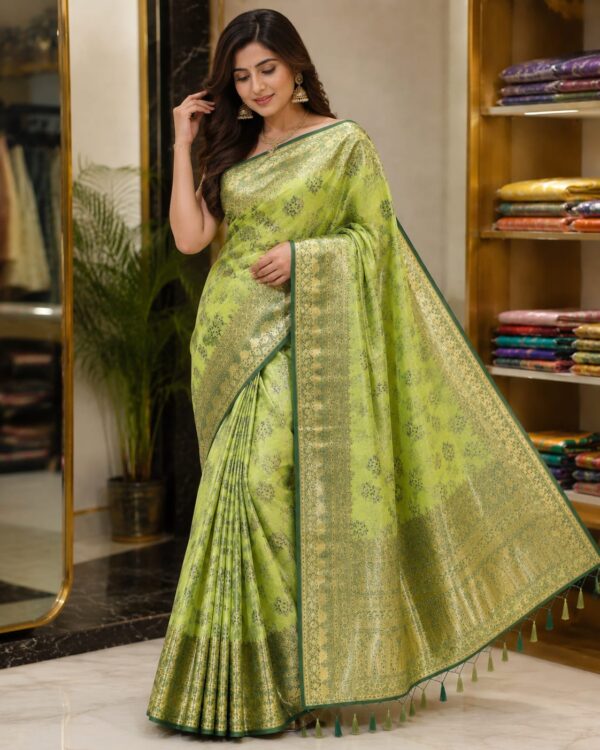 WhatsApp Image 2026-07-24 at 4.06.55 PM Olive Green Zari Woven Silk Blend Saree