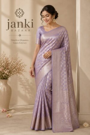 Lavender Zari Woven Saree
