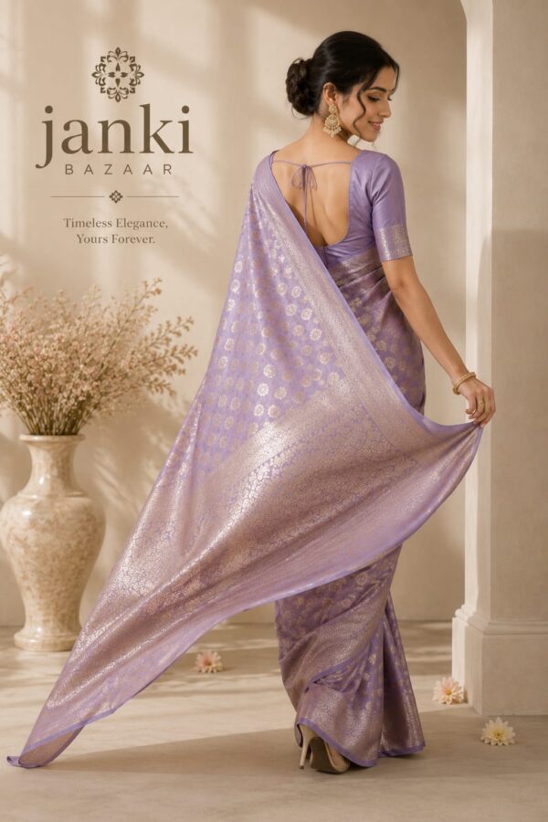 Lavender Zari Woven Saree