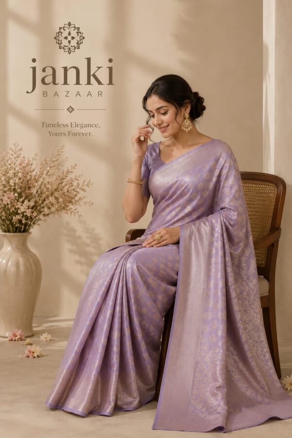Lavender Zari Woven Saree