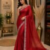 Crimson Elegance Designer Saree
