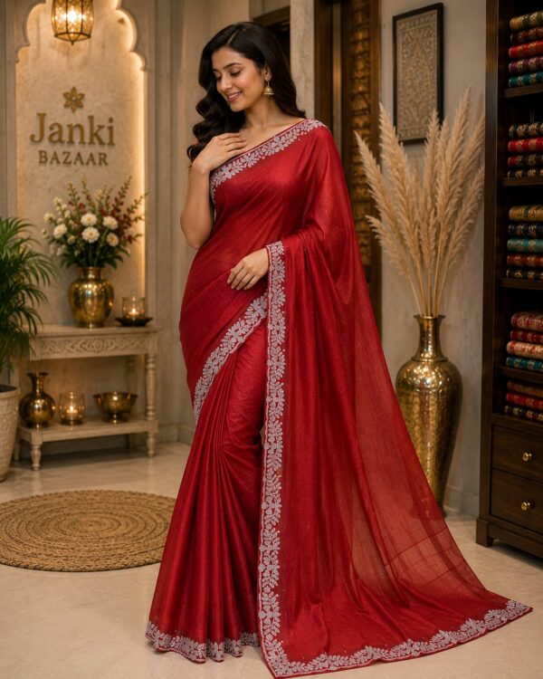 Crimson Elegance Designer Saree