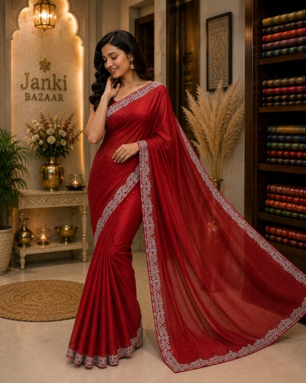 Crimson Elegance Designer Saree