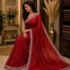 Crimson Elegance Designer Saree