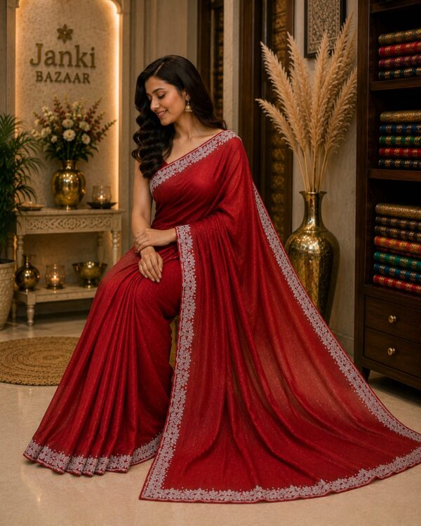 Crimson Elegance Designer Saree