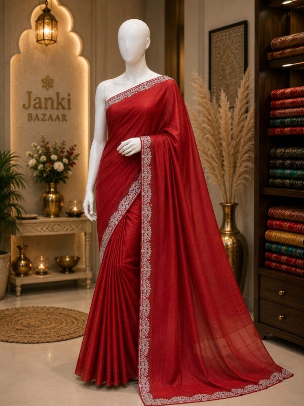 Crimson Elegance Designer Saree