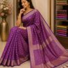 Royal Purple Woven Saree