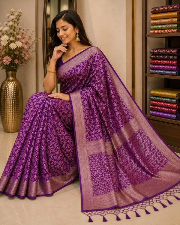 Royal Purple Woven Saree