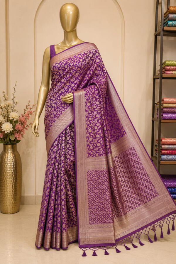 Royal Purple Woven Saree