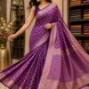 Royal Purple Woven Saree
