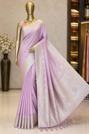 Lavender Elegance Woven Saree