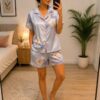 Blossom Bliss Satin Night Suit