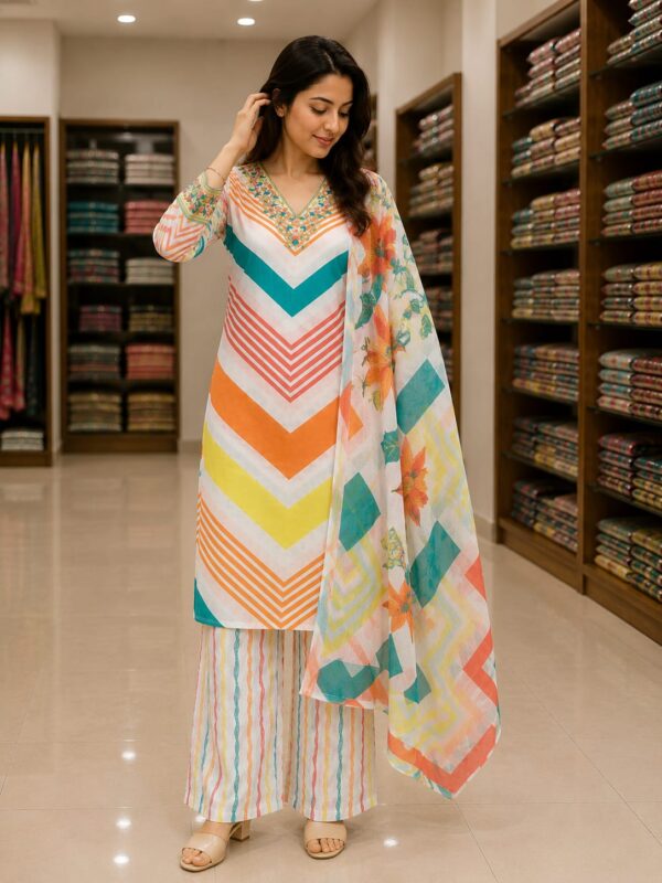 WhatsApp Image 2026-07-30 at 3.48.45 PM (1) Sunrise Chevron Printed Suit Set