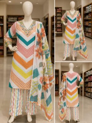Sunrise Chevron Printed Suit Set