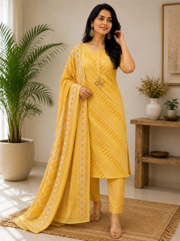 Sunshine Elegance Printed Suit Set