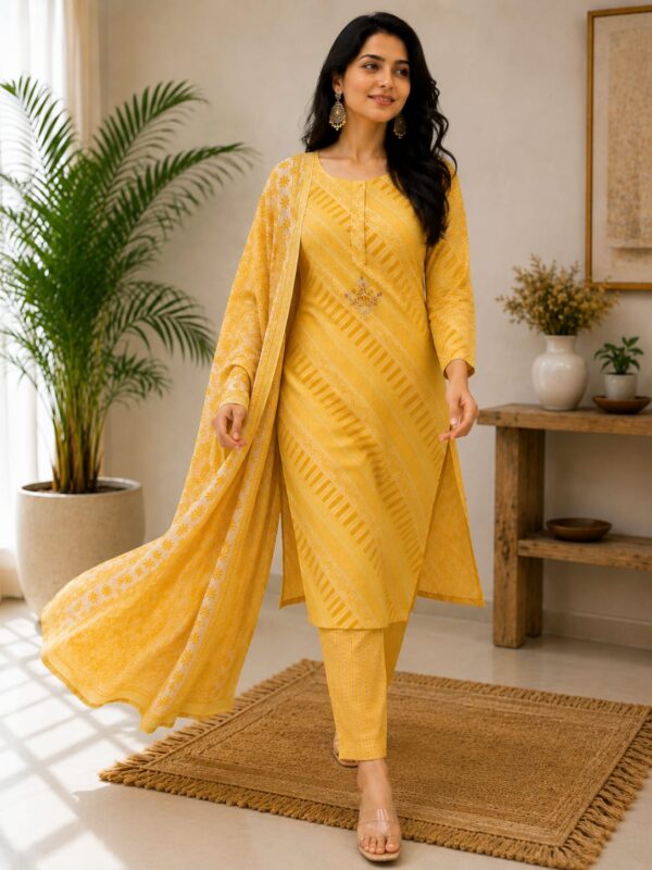 Sunshine Elegance Printed Suit Set