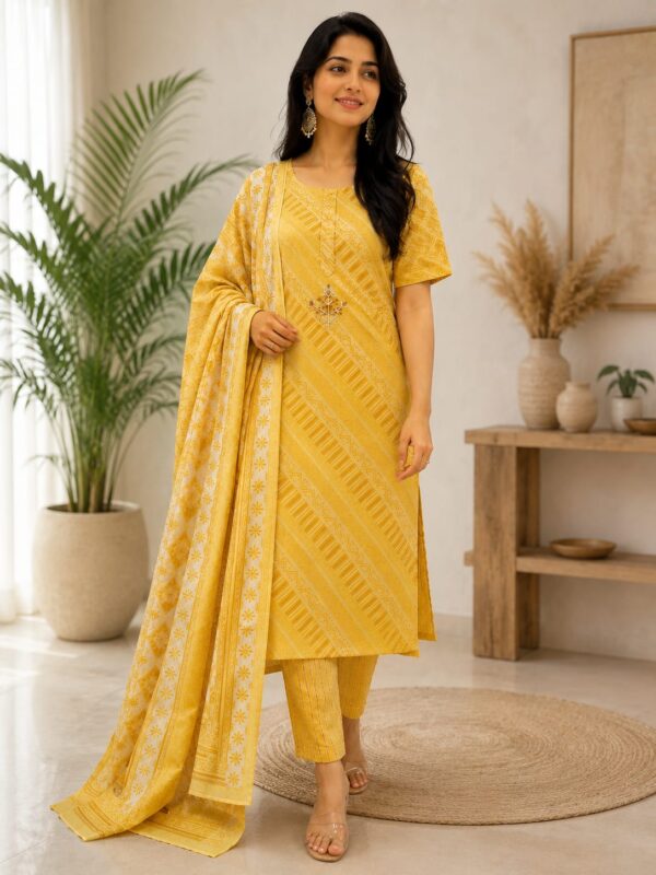 Sunshine Elegance Printed Suit Set