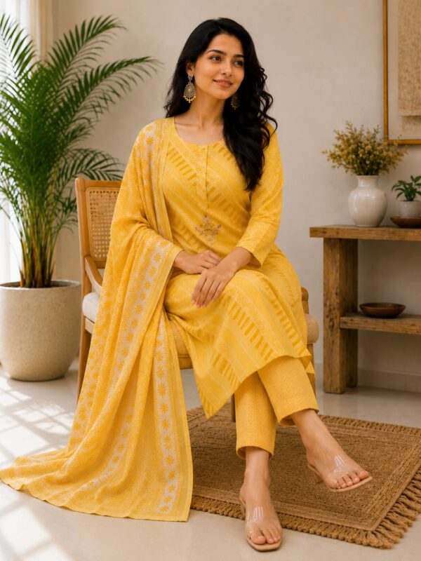 Sunshine Elegance Printed Suit Set