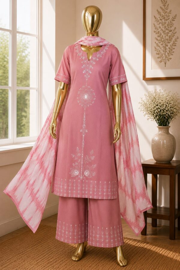 Floral Grace Embroidered Suit Set