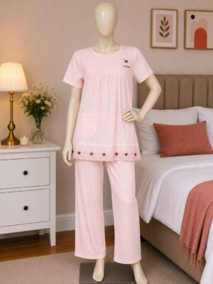 Blush Heart Cotton Night Suit